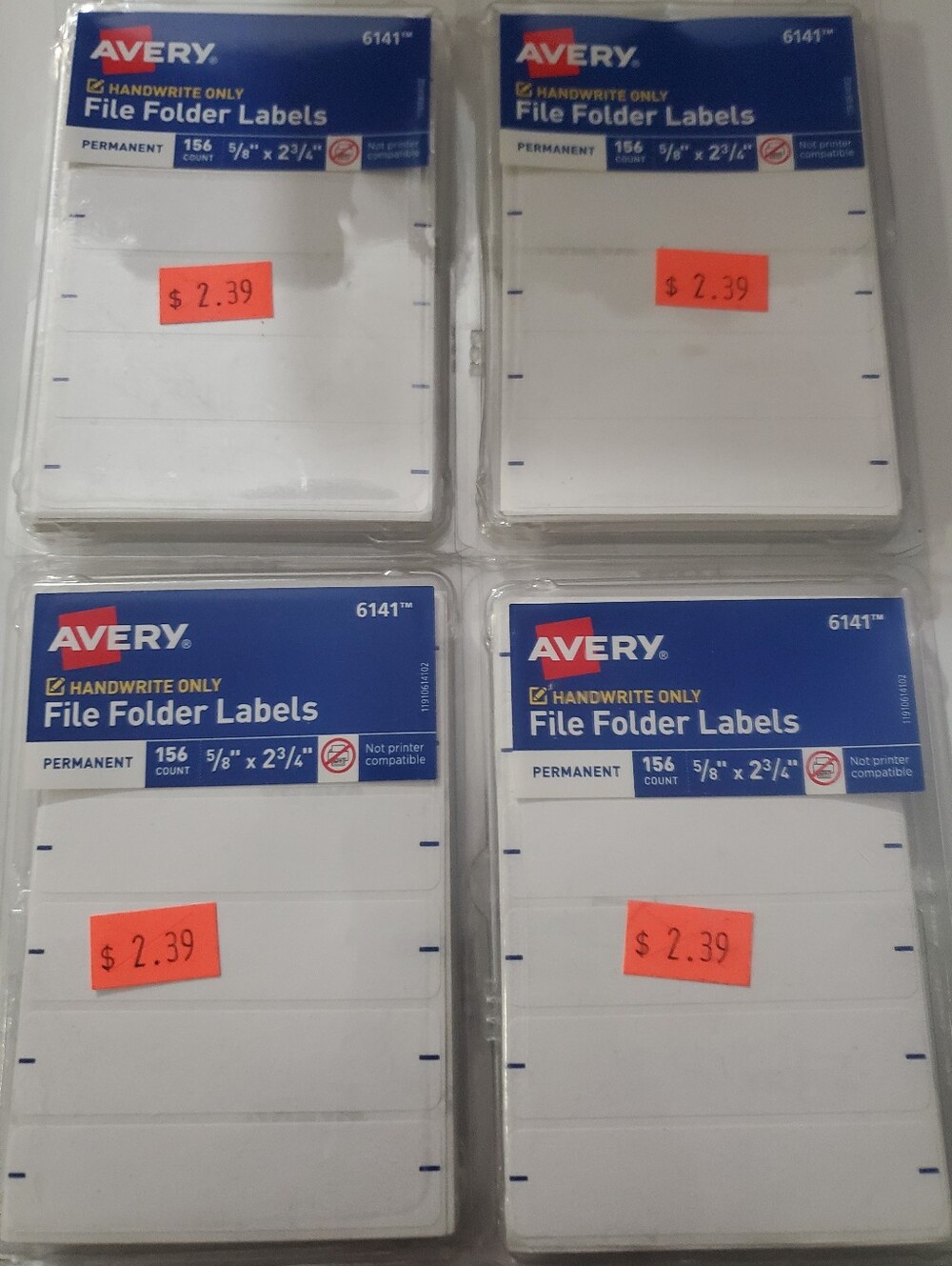 4 Pks File Folder Labels